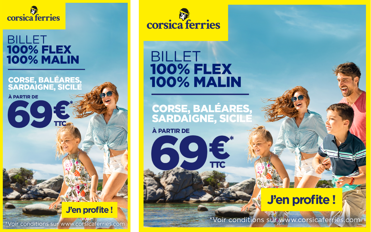 Bannières social ads Corsica ferries